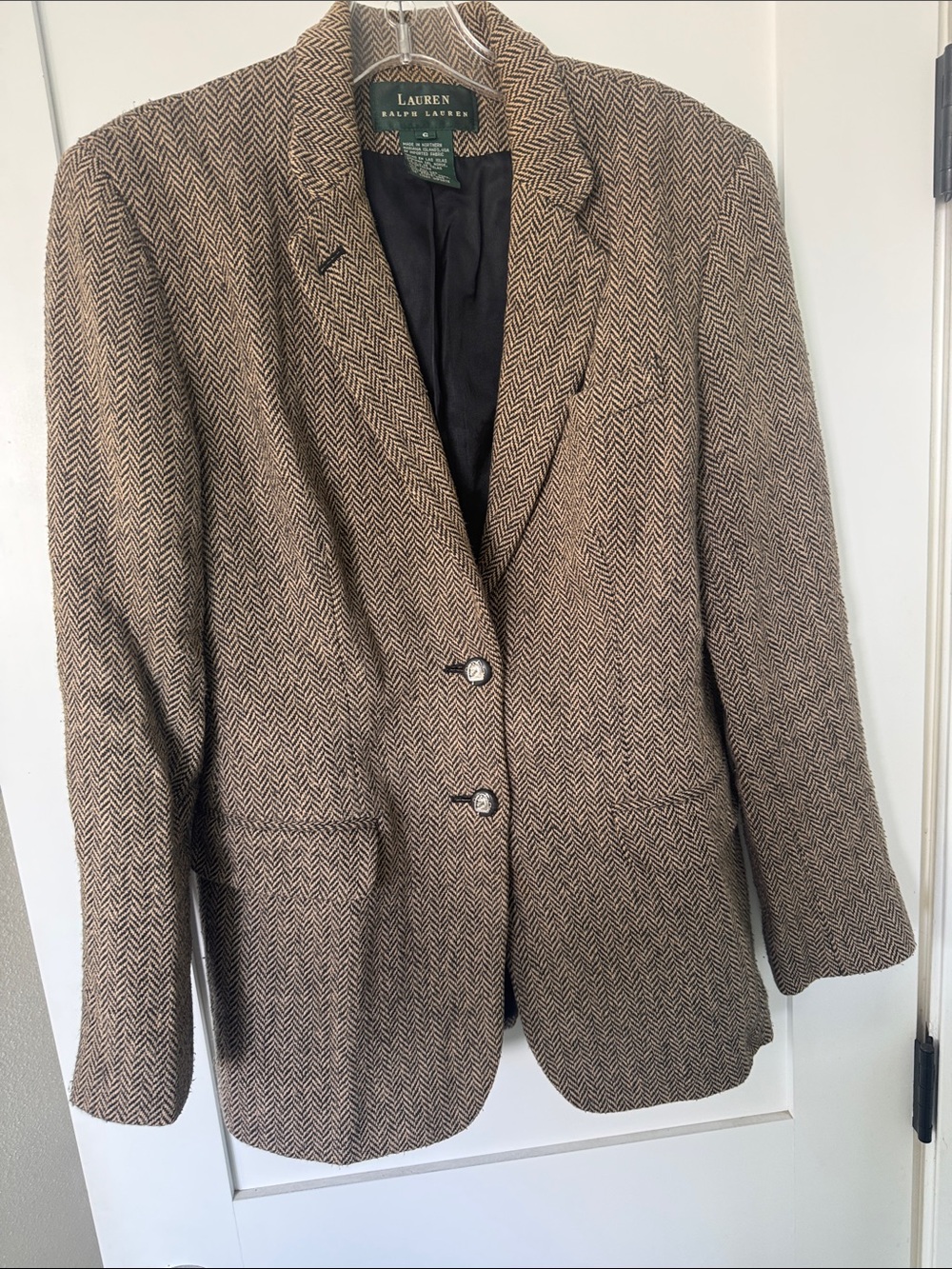 Lauren Ralph Lauren Brown Herringbone Sport Coat Blazer